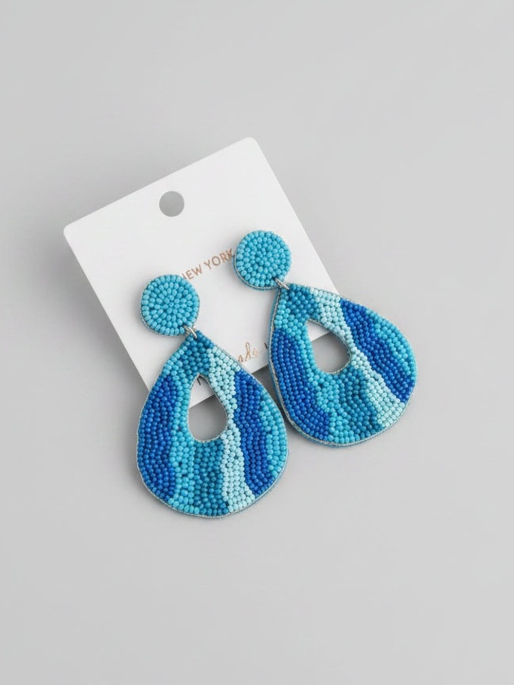Capri Beaded Earrings - Blue - Picture 2 of 3